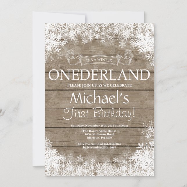 Invitación al 1er cumpleaños de Invierno Onederlan (Anverso)