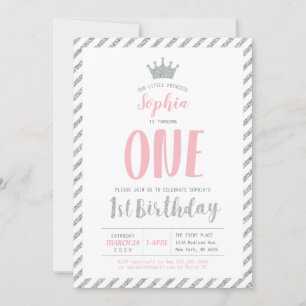 Invitación al 1er cumpleaños de la Princesa Corona