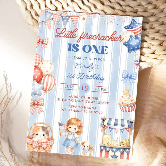 Invitación al 1er Cumpleaños de Little Firecracker (Subido por el creador)