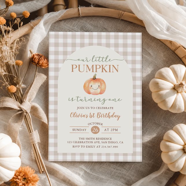 Invitación al 1er cumpleaños de Little Pumpkin Fal (Subido por el creador)