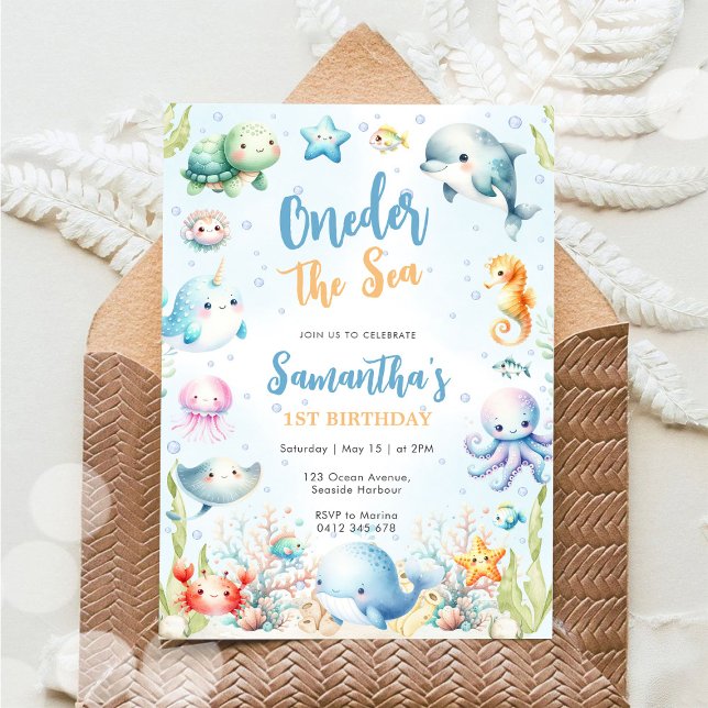 Invitación al 1er Cumpleaños de Oneder The Sea (Subido por el creador)