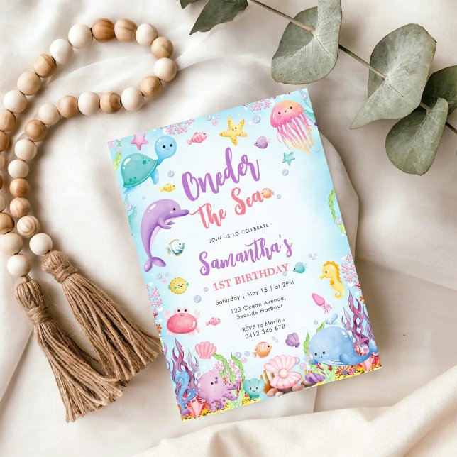 Invitación al 1er Cumpleaños de Oneder The Sea (Subido por el creador)