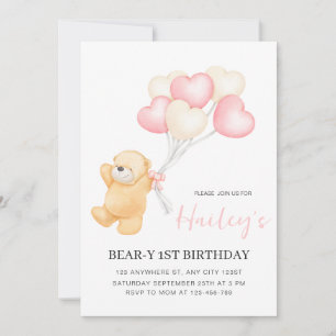 Invitación al 1er Cumpleaños de Osita, Primer Cump
