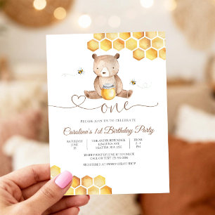 Invitación al 1er Cumpleaños de Osito Adorable