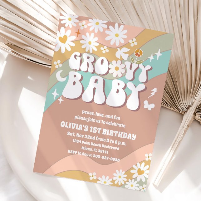 Invitación al 1er Cumpleaños de Retro Daisy (Subido por el creador)