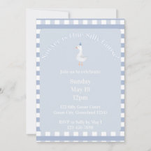 Invitación al 1er Cumpleaños de Silly Goose (Azul 