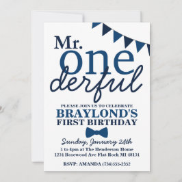 Invitación al 1er Cumpleaños de Sr Onederful