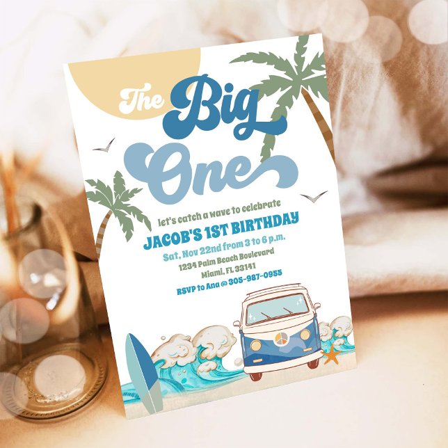 Invitación al 1er Cumpleaños de Surf Van Beach (Subido por el creador)