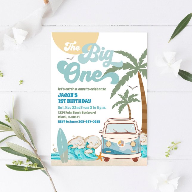 Invitación al 1er Cumpleaños de Surfs Up (Subido por el creador)