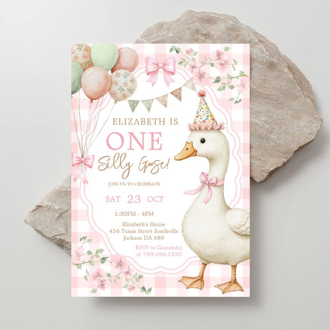 Invitación al 1er cumpleaños de un ganso tonto (Subido por el creador)