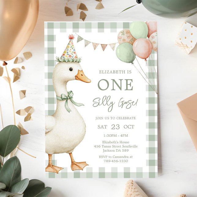 Invitación al 1er cumpleaños de un ganso tonto (Subido por el creador)