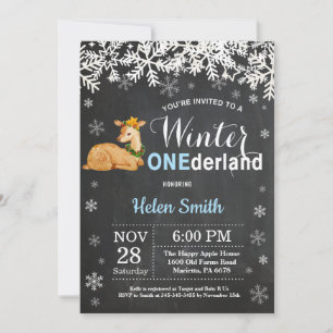 Invitación al 1er cumpleaños de Winter Onederland 