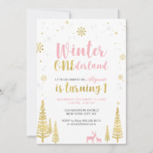 Invitación al 1er Cumpleaños de Winter Onederland