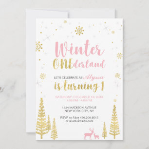 Invitación al 1er Cumpleaños de Winter Onederland 