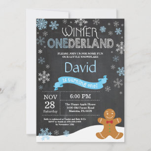 Invitación al 1er cumpleaños de Winter Onederland