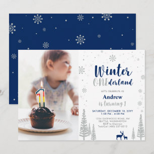 Invitación al 1er cumpleaños de Winter Onederland 
