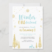 Invitación al 1er Cumpleaños de Winter Onederland