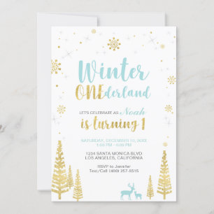 Invitación al 1er Cumpleaños de Winter Onederland 