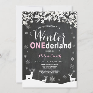 Invitación al 1er cumpleaños de Winter Onederland 