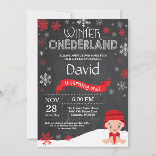 Invitación al 1er cumpleaños de Winter Onederland