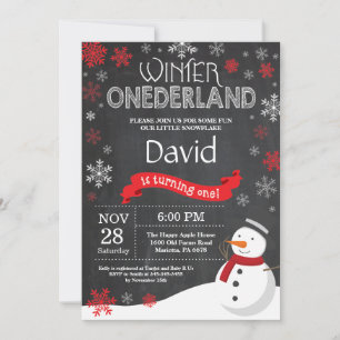 Invitación al 1er cumpleaños de Winter Onederland