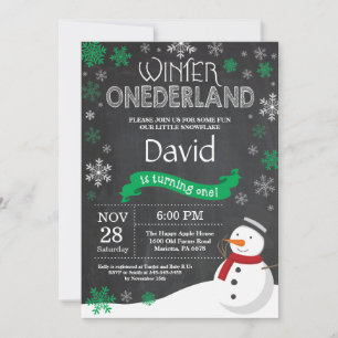 Invitación al 1er cumpleaños de Winter Onederland