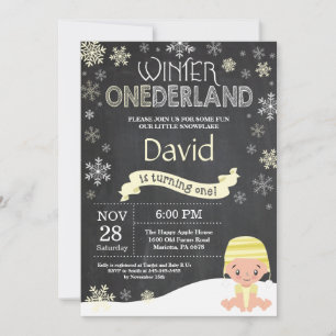 Invitación al 1er Cumpleaños de Winter Onederland
