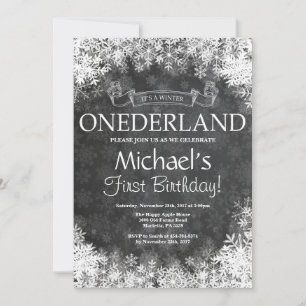 Invitación al 1er Cumpleaños de Winter Onederland