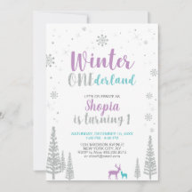 Invitación al 1er Cumpleaños de Winter Onederland