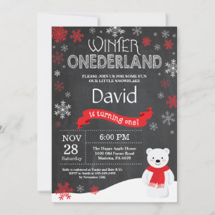 Invitación al 1er cumpleaños de Winter Onederland