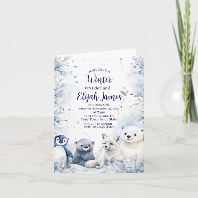 Invitación al 1er cumpleaños del bebé  (Anverso)