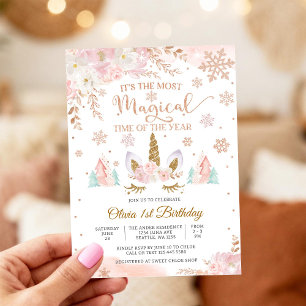 Invitación al 1er Cumpleaños del Unicornio Mágico