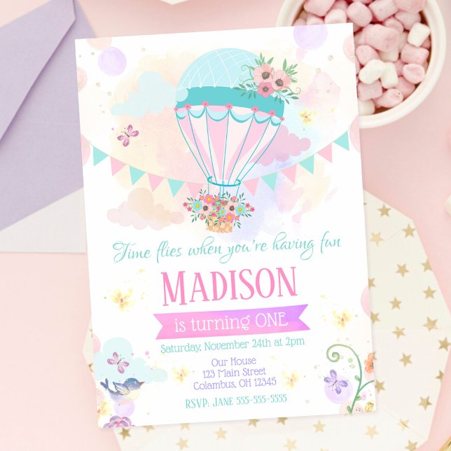 Invitación al 1er cumpleaños en globo aerostático (Subido por el creador)