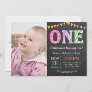 Invitación al 1er cumpleaños. Foto del primer cump