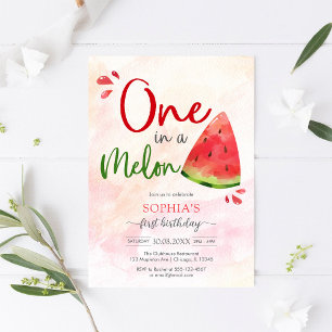 Invitación al 1er Cumpleaños One In A Melon