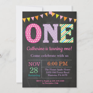 Invitación al 1er cumpleaños. Primera Cumpleaños N