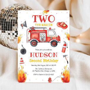Invitación al 2º cumpleaños de Camión de bomberos
