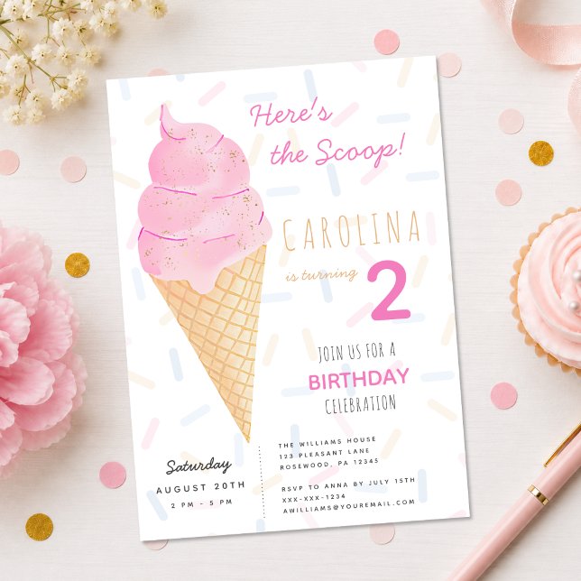 Invitación al 2º cumpleaños de Here’s the Scoop Ic (Subido por el creador)