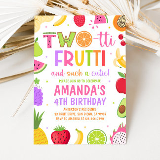 Invitación al 2º cumpleaños de Two-tti Frutti