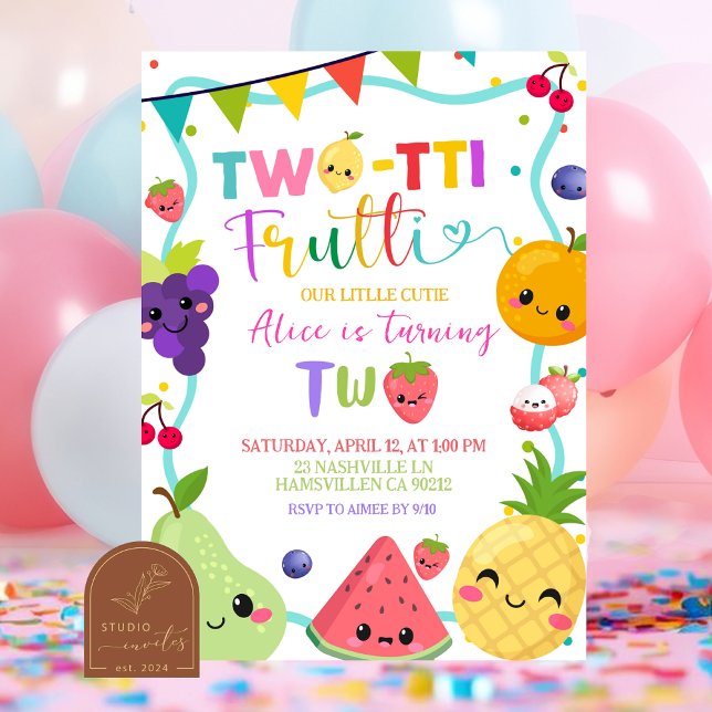 Invitación al 2º cumpleaños de Twotti Frutti (Subido por el creador)