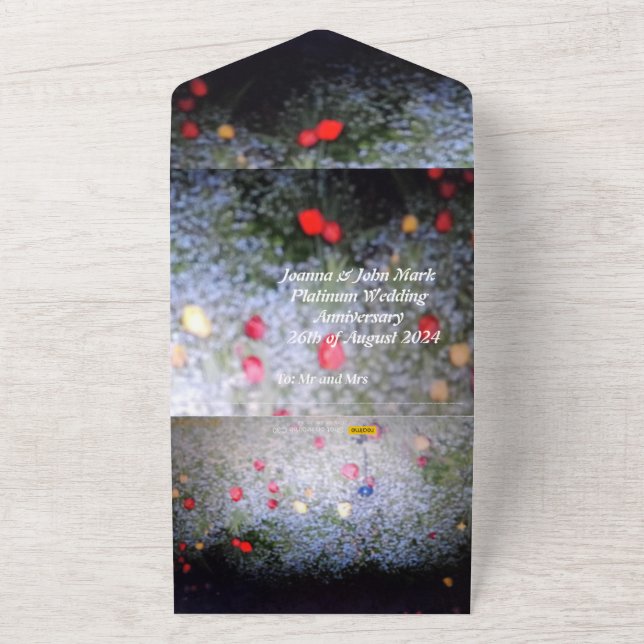 invitación al 20° aniversario de platino boda (Afuera)