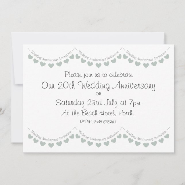 Invitación al 20° Aniversario del Boda de China (Anverso)