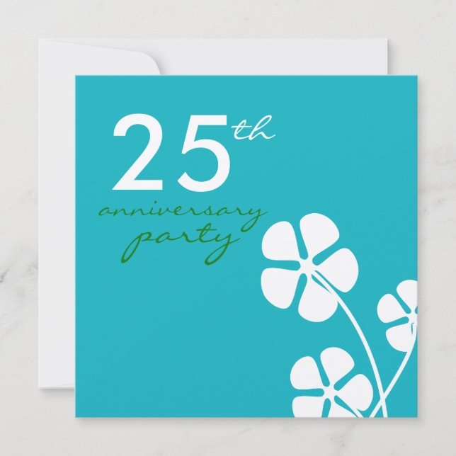 Invitación al 25º aniversario de las flores modern (Anverso)