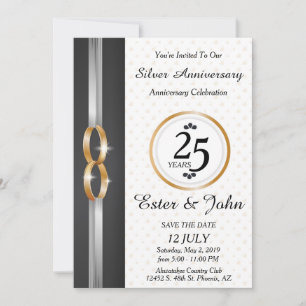 Invitación al 25º aniversario del Boda