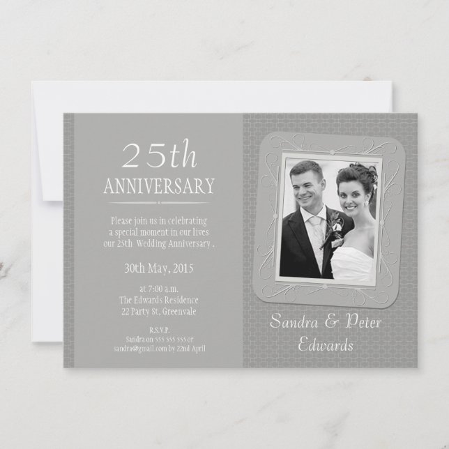 Invitación al 25º aniversario del Boda de Silver P (Anverso)