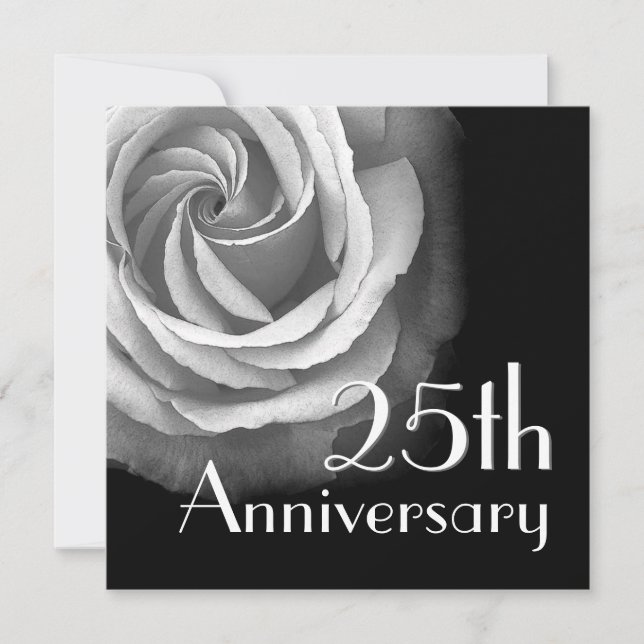 Invitación al 25º aniversario - Rosa SILVER (Anverso)