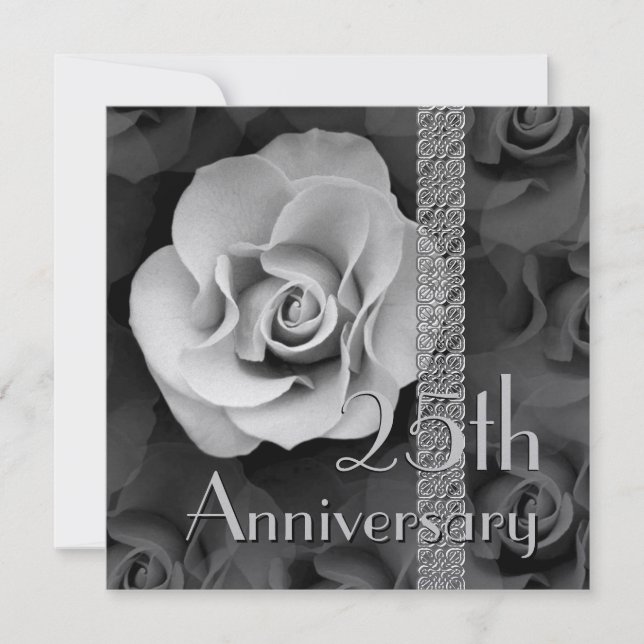 Invitación al 25º aniversario - Rosa SILVER (Anverso)