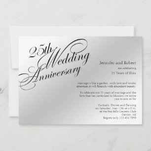 Invitación al 25° aniversario de Boda de Plata