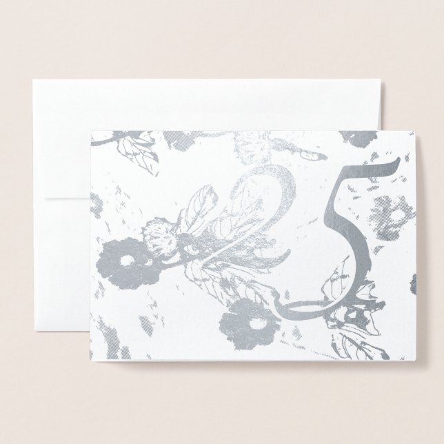 Invitación al 25° aniversario de Boda de Plata (Anverso con sobre)