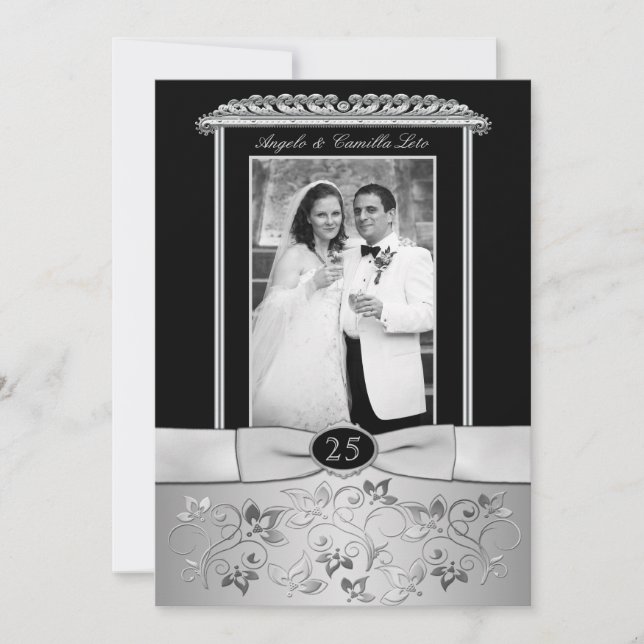 Invitación al 25 aniversario de bodas con foto (Anverso)